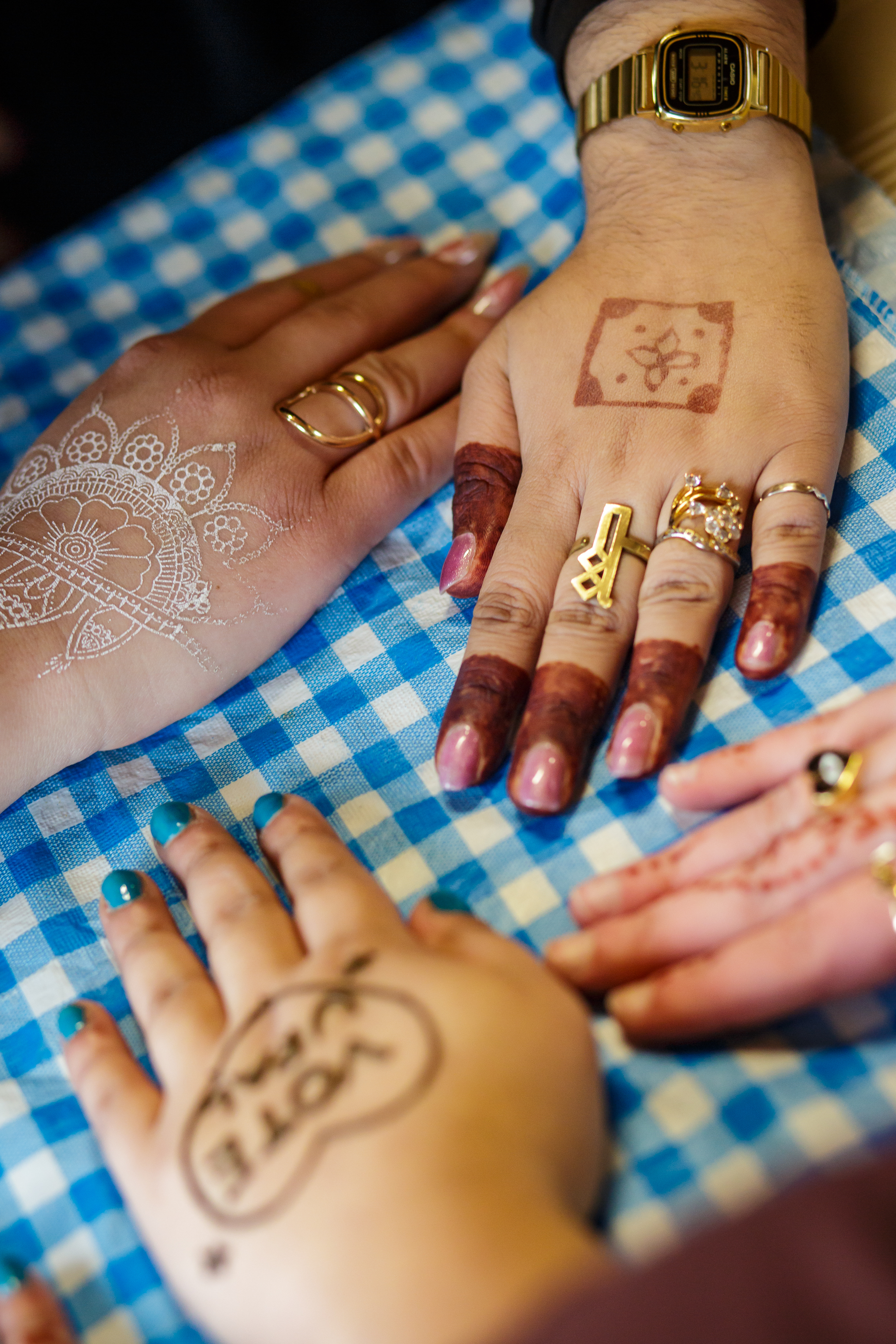 Henna art at the campaign kickoff